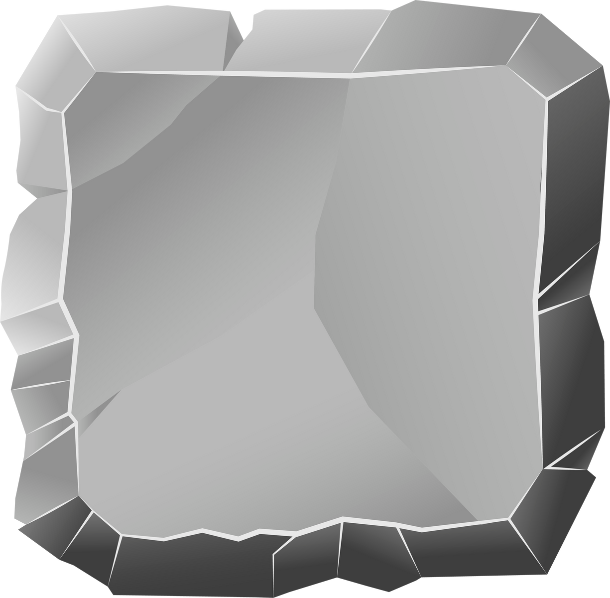 Stone menu board, rock button, gray stone banner, stone ui element