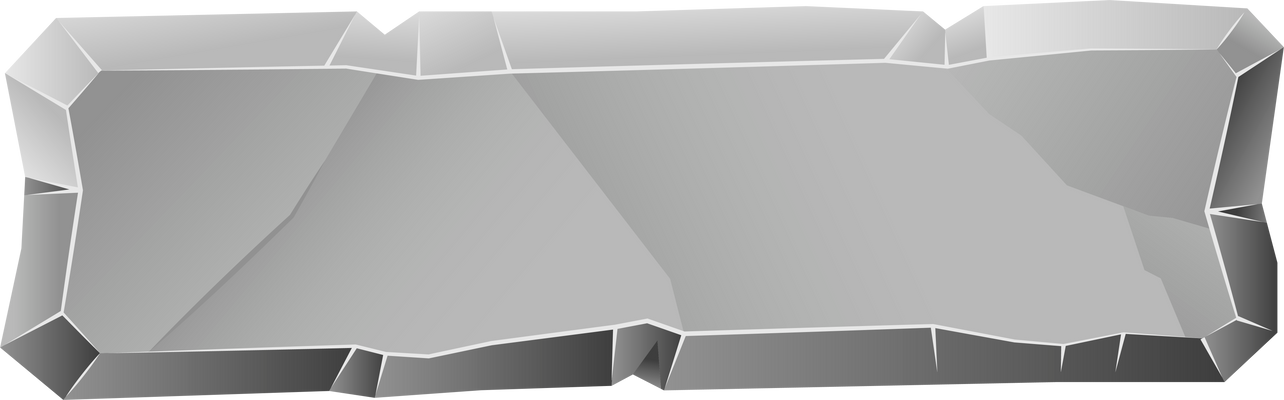 Stone menu board, rock button, gray stone banner, stone ui element